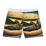 Hamburger Men's Mid-Length Swim Shorts (AOP)