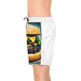 Hamburger Men's Mid-Length Swim Shorts (AOP)