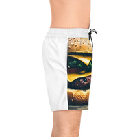 Hamburger Men's Mid-Length Swim Shorts (AOP)