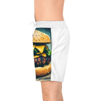 Hamburger Men's Mid-Length Swim Shorts (AOP)