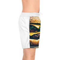 Hamburger Men's Mid-Length Swim Shorts (AOP)