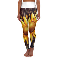 High Waisted Sunflower Burst Leggings!