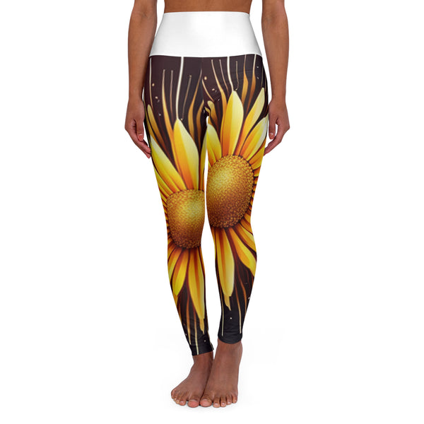 High Waisted Sunflower Burst Leggings!