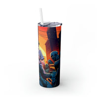 Zombie Apocalypse Skinny Tumbler with Straw, 20oz