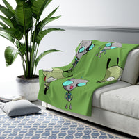 Invader Zim Green Many Gir Sherpa Fleece Blanket