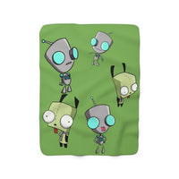 Invader Zim Green Many Gir Sherpa Fleece Blanket