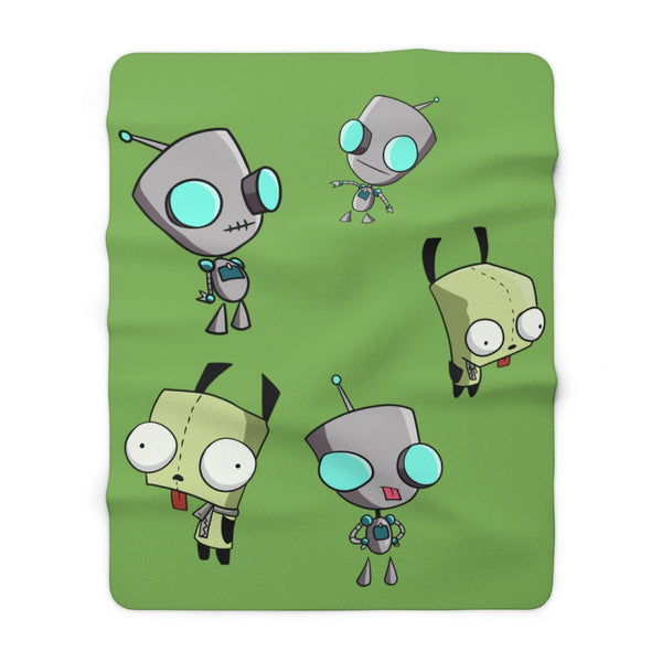 Invader Zim Green Many Gir Sherpa Fleece Blanket