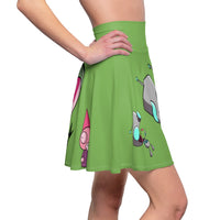 Invader Zim Green Women's Skater Skirt