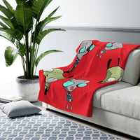 Invader Zim Red Many Gir Sherpa Fleece Blanket