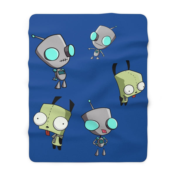 Invader Zim Blue Many Gir Sherpa Fleece Blanket