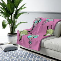 Invader Zim Pink Many Gir Sherpa Fleece Blanket