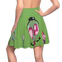 Invader Zim Green Women's Skater Skirt