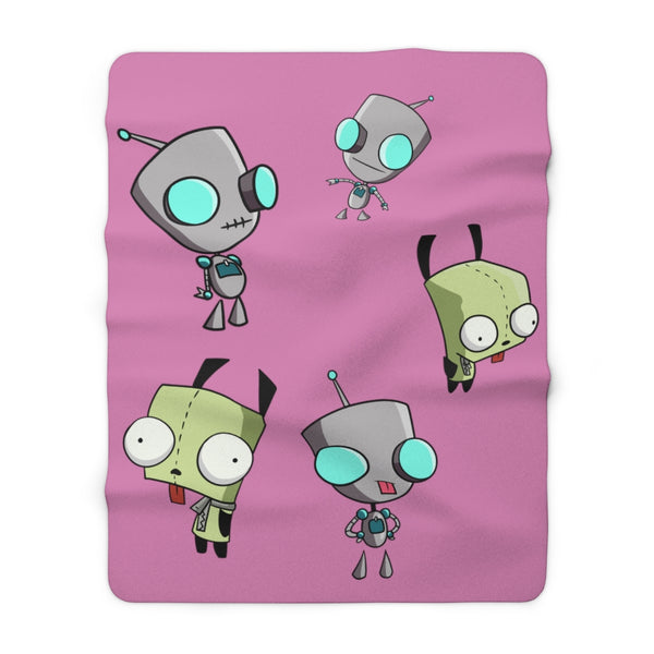 Invader Zim Pink Many Gir Sherpa Fleece Blanket
