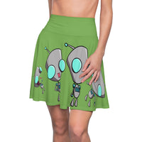 Invader Zim Green Women's Skater Skirt