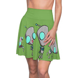 Invader Zim Green Women's Skater Skirt