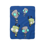 Invader Zim Blue Many Gir Sherpa Fleece Blanket