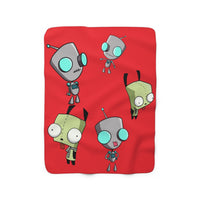 Invader Zim Red Many Gir Sherpa Fleece Blanket