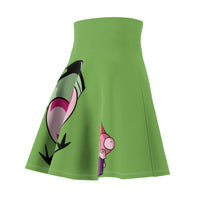 Invader Zim Green Women's Skater Skirt