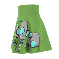 Invader Zim Green Women's Skater Skirt
