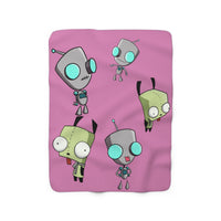 Invader Zim Pink Many Gir Sherpa Fleece Blanket